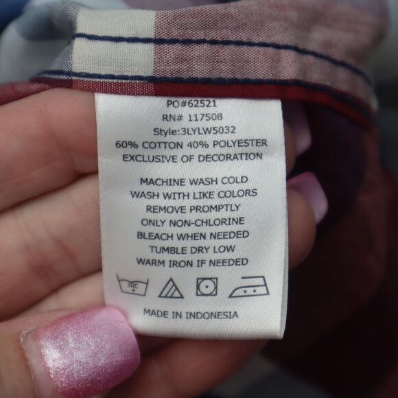 Levis Shirt Mens XL Extra Blue Red Plaid Pearl Snap Button Pockets Dress Work - Picture 7 of 16